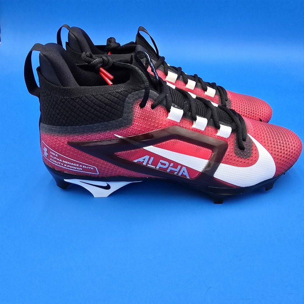 Nike Alpha Menace 4 Elite Football Cleats Men's 11.5 University Red FD7036-600